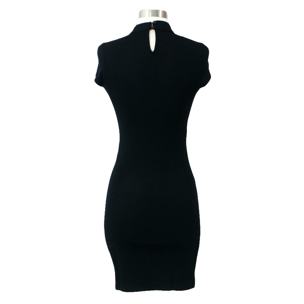 Black Lace up Eyelet Bodycon Mini Dress - Picture 8 of 8